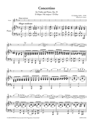 Concertino op. 25 in D - Oskar Rieding - Partition - Violon